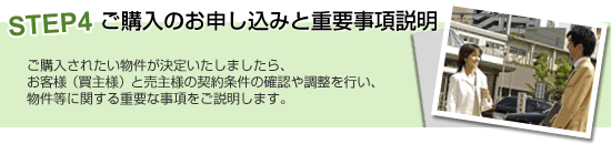 STEP4 ご購入のお申し込みと重要事項説明